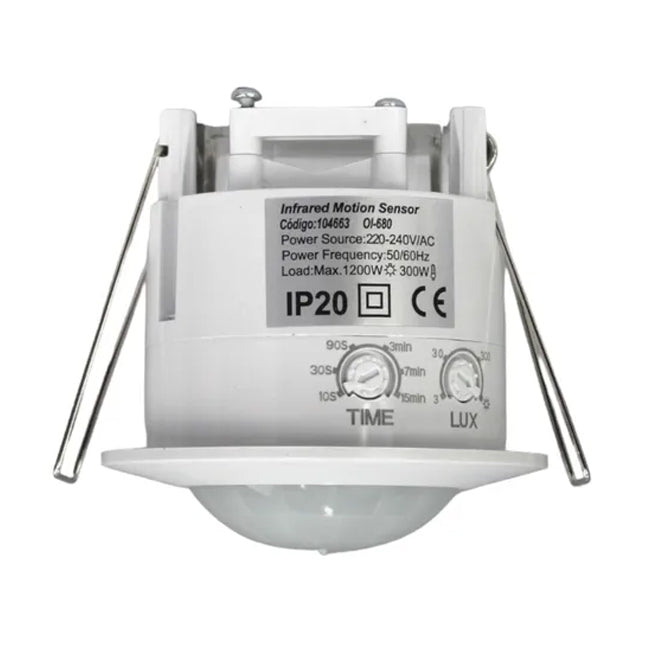 Sensor embutido a techo infrarrojo 360° Blanco - GLSE0001