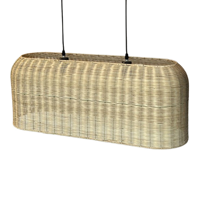 Lámpara colgante ratán natural 80x30 cm 2 luces E27 - ILLC0001