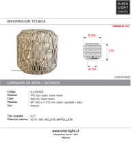 Cargar imagen en el visor de la galería, Lámpara de mesa PVC tipo ratán natural Ø36x37 cm E27 - ILLS0005
