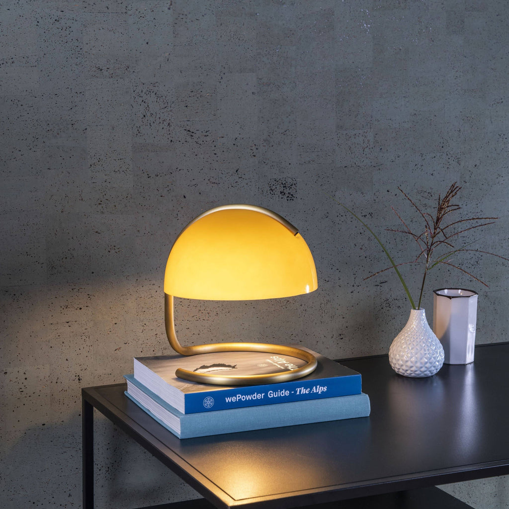 Lámpara sobremesa metal vidrio blanco bronce Ø 23,5 cm  E27 - LULS0119