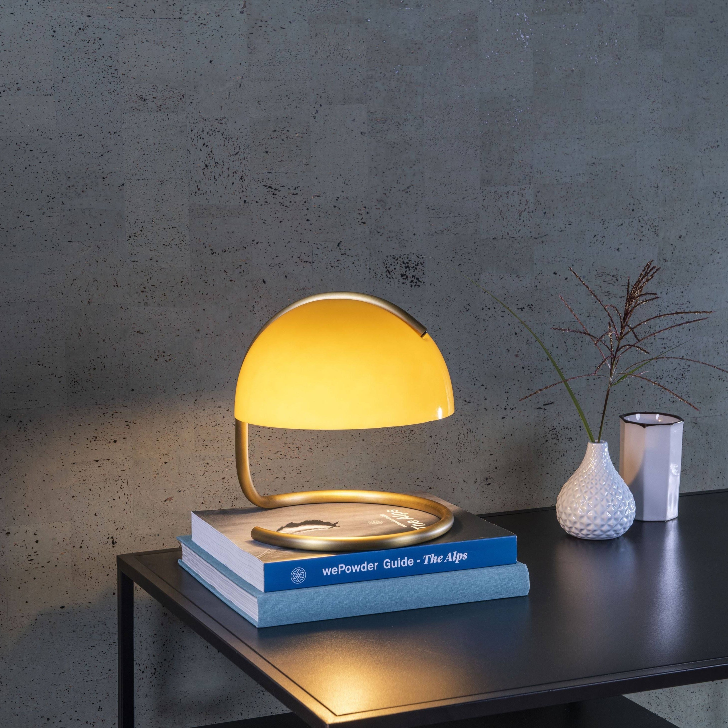 Lámpara sobremesa metal vidrio blanco bronce Ø 23,5 cm  E27 - LULS0119