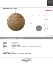 Cargar imagen en el visor de la galería, Lámpara colgante fibra de cañamo natural  Ø 48 cm E27 - ITLC0006
