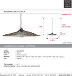 Lámpara colgante hierro bronce oscuro Ø90 cm E27 - IXLC0070