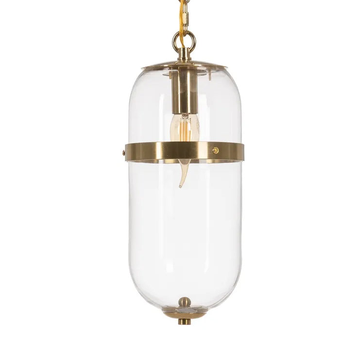 Lámpara colgante metal oro transparente  Ø13x30 cm E27 - IXLC0086