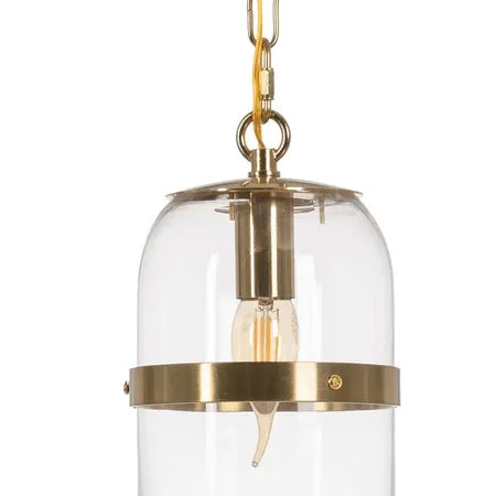 Lámpara colgante metal oro transparente  Ø13x30 cm E27 - IXLC0086