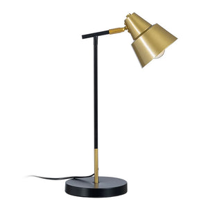 Lámpara sobremesa hierro oro negro Ø18x52 cm E27 - IXLS0006