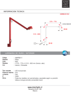 Apliqué metal rojo articulado LED 6W  - JGAP0011