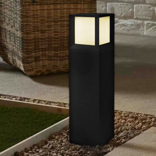 Farol de jardín aluminio negro 15x15x60 cm 20W LED - JGFA0002
