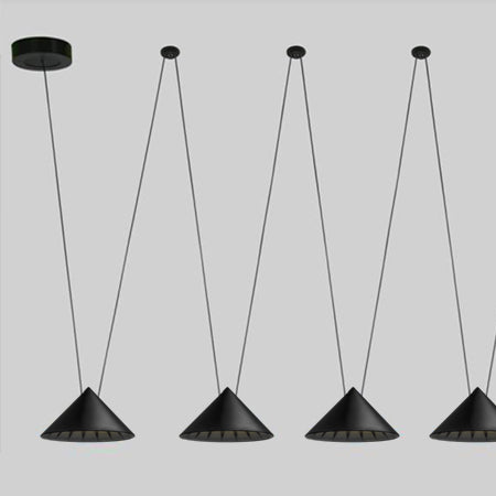 Lámpara colgante negro 4 luces LED 40W - JGLC0004