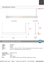 Lámpara colgante aluminio blanco 1,20 cm LED 30W - JGLC0021