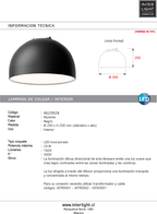 Lámpara colgante aluminio negro Ø30x20 cm 24W LED - JGLC0026
