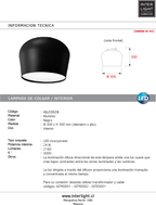 Lámpara colgante aluminio negro LED 24W - JGLC0028