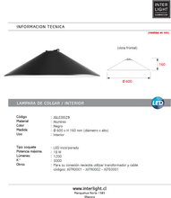 Cargar imagen en el visor de la galería, Lámpara colgante aluminio negro Ø60x16 cm 18W LED - JGLC0029
