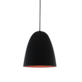 Lámpara colgante hierro negro interior cobre Ø14 cm 12W LED- JGLC0041