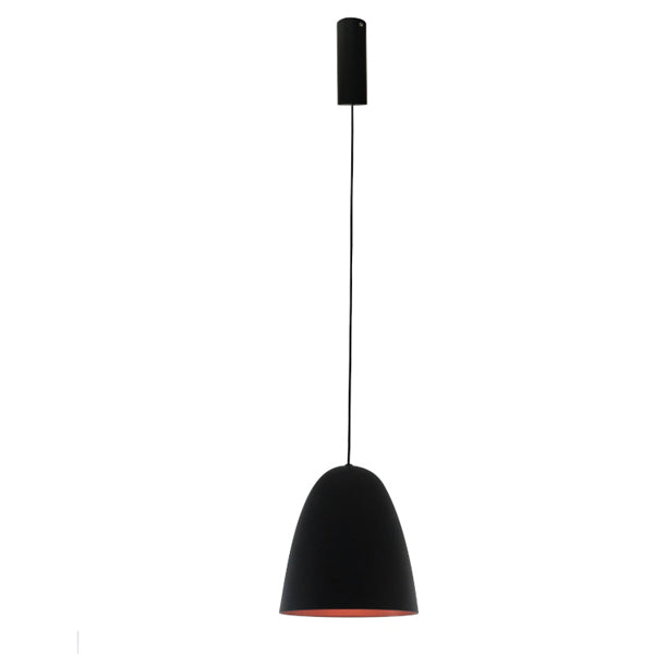 Lámpara colgante hierro negro interior cobre Ø14 cm 12W LED- JGLC0041