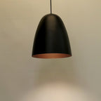 Lámpara colgante hierro negro interior cobre Ø14 cm 12W LED- JGLC0041