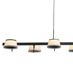 Lámpara colgante aluminio negro acrílico transparente 1,20 cm 30W LED - JGLC0042