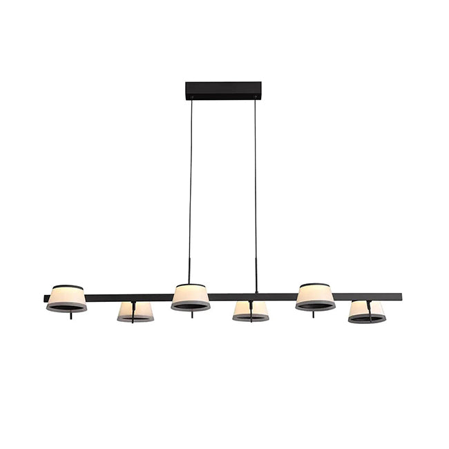 Lámpara colgante aluminio negro acrílico transparente 1,20 cm 30W LED - JGLC0042