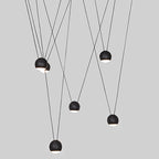 Colgante aluminio negro 6 luces Ø7,9x1,50 cm 30W LED-  JGLC0044
