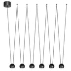 Colgante aluminio negro 6 luces Ø7,9x1,50 cm 30W LED-  JGLC0044
