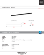 Lámpara lineal aluminio negro 100 cm - JGLI0001
