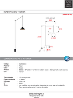 Lámpara de pie negro a muro - LED 15W 3000k - JGLP0004