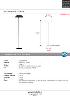 Lámpara de pie alumino negro 20W LED - JGLP0005