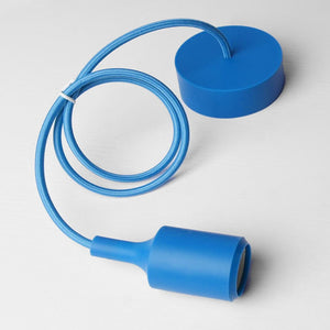 Lámpara colgante silicona azul E27 - KKLC0022