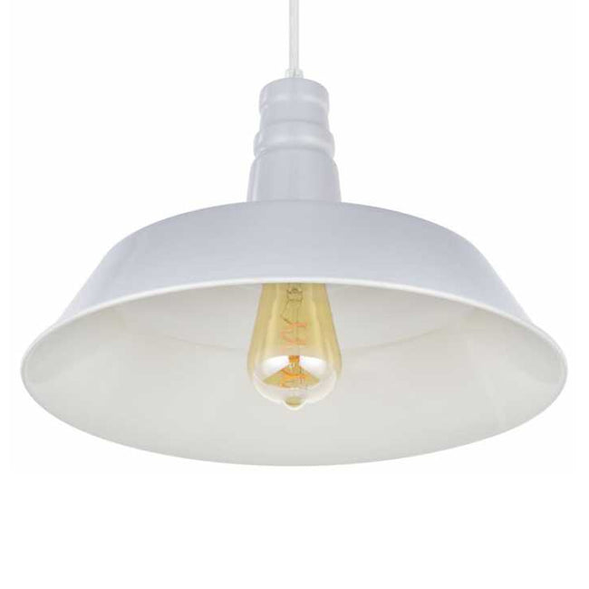Lámpara colgante metal blanco Ø36x24 cm E27 - KKLC0068