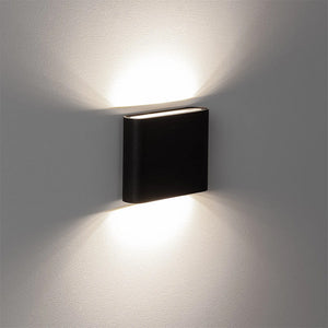Aplique aluminio negro vidrio templado 11,5x8,5 cm IP54 LED 6W - KOAP0001