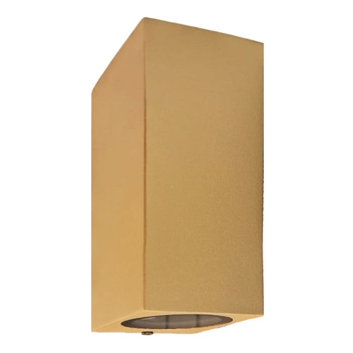 Aplique exterior aluminio dorado 2 luces GU10 - KOAP0002