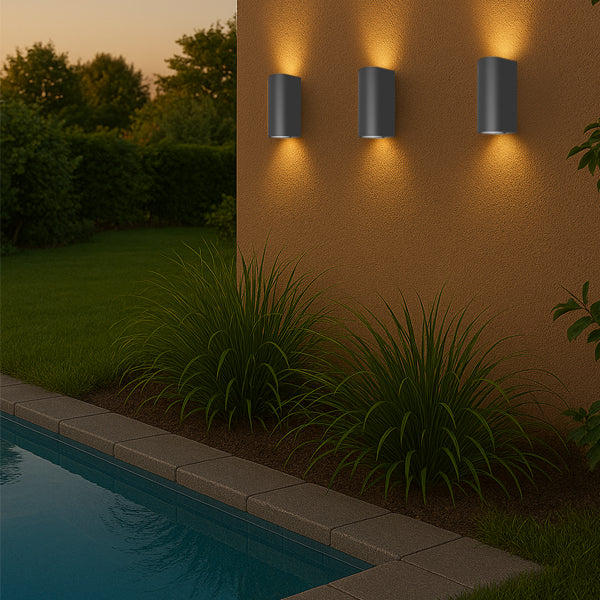 Aplique doble exterior GU10 Grafito -  KOAP0009