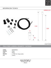 Cargar imagen en el visor de la galería, Piola para lampara colgante negro 120 cm - KOCO0008
