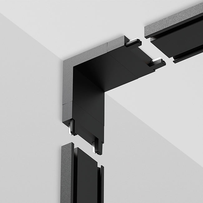 Unión tipo L vertical para riel magnético ultra slim negro - KOCO0002