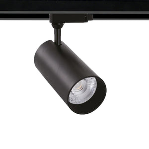 Foco riel aluminio negro Ø6,5x15,5 cm LED 20W