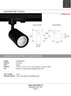 Kit negro riel monofásico 2 m + 5 focos con ampolletas GU10 - KOFO0005
