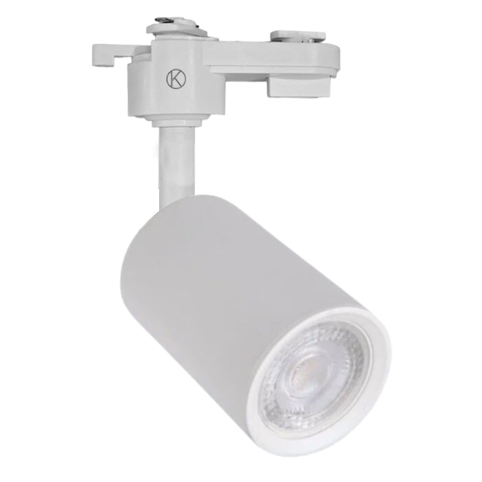 Kit blanco riel monofásico 2 m + 5 focos con ampolletas GU10 - KOFO0006