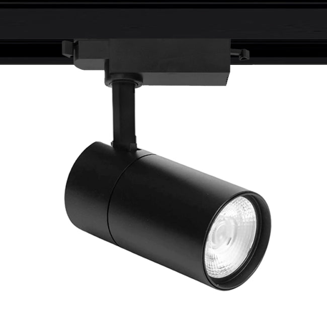 Foco para riel monofásico aluminio negro Ø8cm 30W 3000k- KOFO0007
