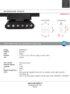 Foco riel magnético slim negro 6W 24° 48V 3000K -  KOFO0015