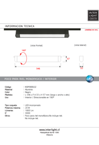 Foco riel monofásico aluminio negro 34,6 cm 20W -  KOFO0022