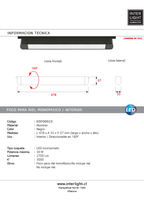 Foco riel monofásico aluminio negro 47,8 cm 30W LED -  KOFO0023