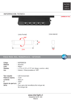 Foco riel monofásico aluminio negro 21,4 cm  10W 220v -  KOFO0026