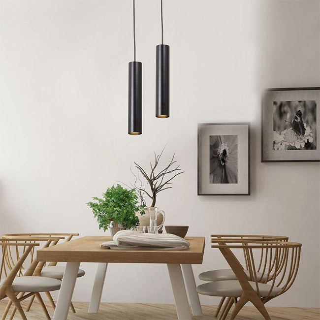 Lámpara colgante para riel monofásico aluminio negro Ø5.5x63 cm GU10 - KOLC0002