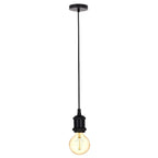 Soquete y baldequin negro cable 70 cm E27 - KOLC0004