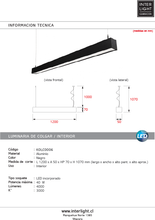 Cargar imagen en el visor de la galería, Lámpara colgante aluminio negro 120x5x7 cm LED 40W  - KOLC0006
