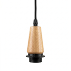 Kit de Soquete madera y baldequin madera cable 150 cm E27 - KOLC0009