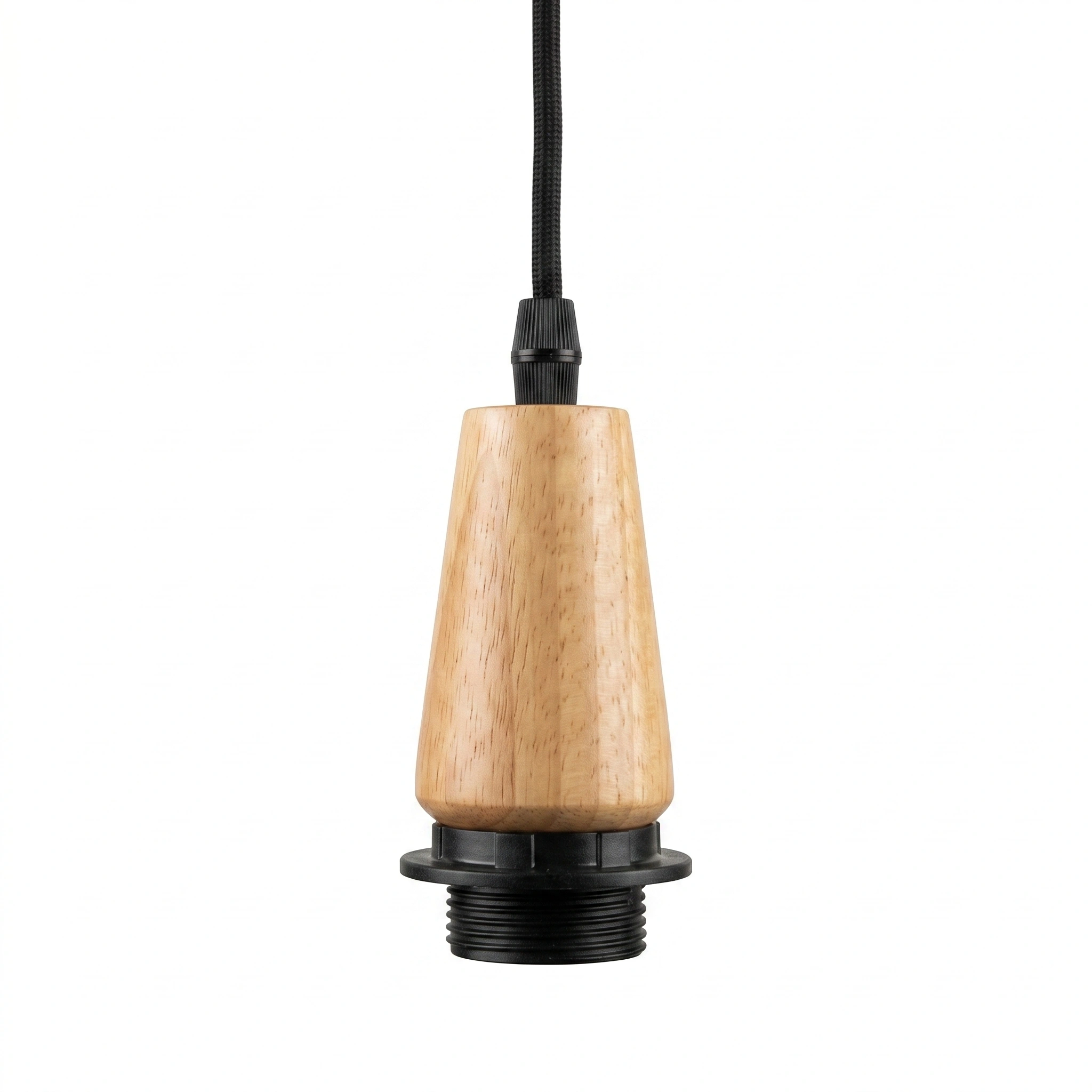 Kit de Soquete madera y baldequin madera cable 150 cm E27 - KOLC0009