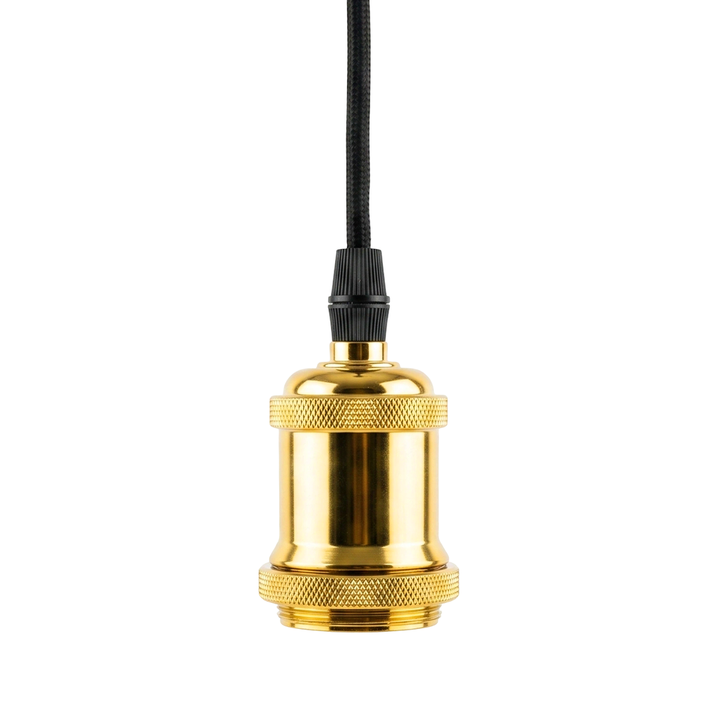 Kit de Soquete y baldequin oro cable 90 cm E27 - KOLC0010