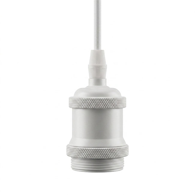 Kit de soquete y baldequin blanco cable 97cm E27 - KOLC0011
