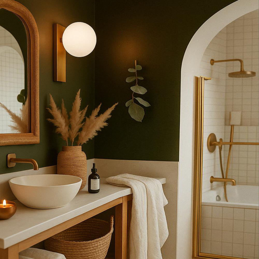 Apliqué metal vidrio empavonado bronce E27 - LGAP0081